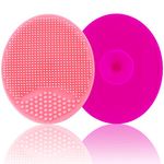 Baby Cradle Cap Brush, Baby Bath Brush, Silicone Massage Brush, Silicone Scrubbers Exfoliator Brush, Baby Skin Scrubbers Baby Essential for Dry Skin, Cradle Cap and Eczema (Large-Pink & Rose Red)