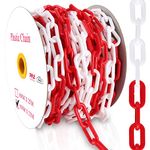 PYLE Safety Barrier Chain Links - 82' Ft Caution Security Chain Link Barriers-Crowd Control, Door/Driveway/Garage Kids Safety Blocker, Halloween Accessories/Decorations/Bird Toy - PCHN32 (8mm)