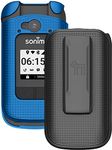 Case with Clip for Sonim XP3 Plus Flip Phone, Nakedcellphone Slim Hard Shell Cover and [Rotating/Ratchet] Belt Hip Holster Holder Combo for T-Mobile/Verizon XP3plus XP3900 - Cobalt Blue