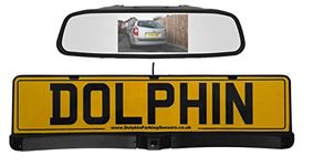 Dolphin Automotive Number Plate Mounted Parking Sensors AND Rear Reversing Camera Kit WITH Optional 4.3" Dashboard Monitor / Screen (with 4.3" Mirror Monitor)