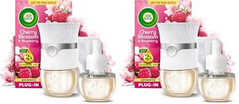 Air Wick Cherry Blossom & Raspberry Advanced Electrical Plug-in Kit 19ml, Lasts for up to 100 Days, Air Freshener (Pack of 2)