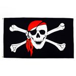 AZ FLAG - Pirate Red Bandana Flag 2' x 3' - Jolly Roger flags 60 x 90 cm - Banner 2x3 ft - Drapeau Pirate foulard rouge