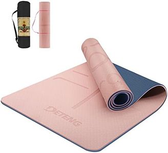 Yoga Mat,Double Layer Exercise Mat Non Slip,Alignment Lines TPE Yoga Mat,Professional Waterproof Fitness Mat for Women, Men – Fitness Exercise Mat, 183cm x 61cm x 6mm (Pink+Blue)