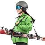 KapStrom Ski Straps & Pole Carrier, Heavy-Duty Ski Carrying Strap w/Adjustable Strap Length & Cushioned Shoulder Sling, Designed for Kids & Adults to Carry Skis & Poles w/Ease