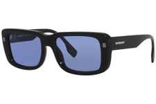 Burberry Men's Classic Sunglasses, Shiny Black/Blue, 55mm