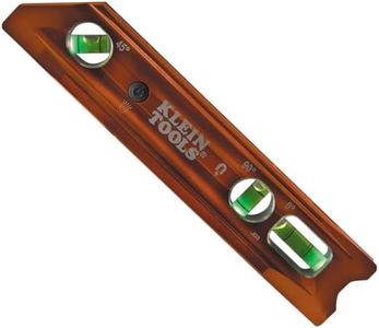 Klein Tools 935RBLT Level, 9-Inch Lighted Torpedo Level with Magnet, 0/45/90 Degree Vials and V-Groove, Water and Impact Resistant, High-Visibility