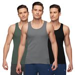 XYXX Men's Super Combed Cotton Round Neck Ribbed Vest - High Moisture Absorbing Innerwear for Men with Anti-microbial Silver Finish