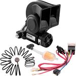 FARBIN Air Horn Kit 12 V 150 dB Loud Horn for Car/Truck, with Wiring Harness and Push Button Switch (12 V, Black Air Horn with Button)