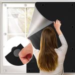 BKSAI Magnetic Blackout Blinds Window for Bedroom Traceless Removable, 100 * 145cm Any Shape & Size, No drilling 12 Magnets,Portable Black Out Blinds Curtains Blackout Material Cover