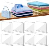 OKPOW Shelf Dividers for Closet Organization: 8 Pack Durable Clear Acrylic Divider Organizer for Shelves - Vertical Adjustable Shelving Separators for Clothing Purse