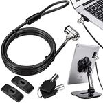 AboveTEK Laptop Lock, Tablet Lock Security Cable, 2 Keys Durable Steel iPad Locking Kit w/Adhesive Anchors, Anti Theft Hardware Protection for iPhone Mobile Notebook Computer Monitor Mac Book Laptop