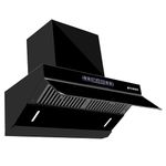 Faber 60cm 1500m³/hr Autoclean Kitchen Chimney|Digital Display|Filterless|Slant Body|T-Shape Panel|Touch+Gesture|12Yr on Motor,5Yr Comprehensive Warranty by Faber|Hood Alpine FL HC BK 60, Matt Black