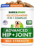 Advanced Glucosamine Chondroitin for Dogs Senior - Hip Joint Pain Relief Pills - Dog Joint Supplement Large Breed & Small - MSM Hip Joint Chews for Canine Joint Health - Vitamin Treats Old Dogs -120Ct