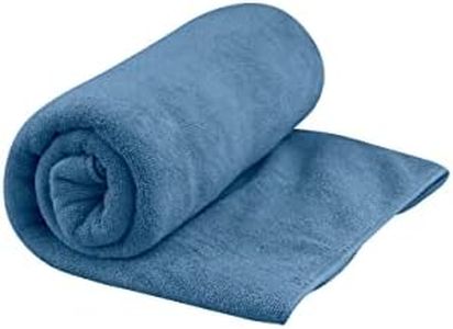 Sea to Summit - Tek Microfibre Towel L - Bath Towel - Soft Terrycloth Feel - Super Absorbent & Quick Dry - Hang Loop & Case - For Camping, Boating & Gym - 60 x 120 cm - Moonlight Blue - 285g