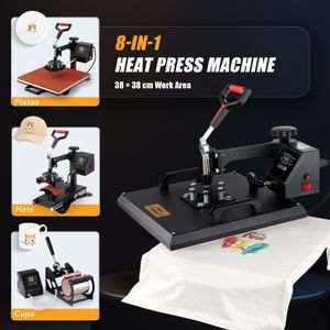 CREWORKS 8-in-1 Heat Press Machine, 38x38cm – Multifunctional Sublimation