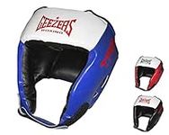 Geezers TRG Training Open Face Head Guard for Boxing, MMA Sparring, PU Material Headgear, Ideal Headguard for Men and Women (Blue, Small)