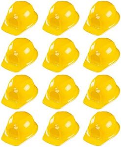 12 Pack Yellow Construction Hard Hat Plastic Birthday Party Supplies Worker Caps Set Halloween Costume Toy