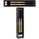 HOROW 2 Baseball Bat Display Case Wooden Frame with Acrylic Transparent Door Holder Rack Cabinet Wall Mounted Shadow Box Vertical or Horizontal, w/98% UV Protection-Lock