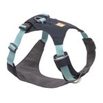 RUFFWEAR Hi & Light Harness, Medium Reflective Y Shaped Dog Harness, Lightweight Adjustable & Padded No Pull Harness for Dogs, Quick Release & 2 Lead Attachments, Size M, Basalt Grey