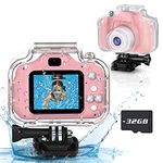 Dylanto Upgrade Kids Waterproof Camera Christmas Birthday Gifts for Age 3-12 Children Digital Camera Underwater, HD Video Toddler Camera Toy for 5 6 7 8 9 Year Old (Pink)