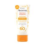 Aveeno Protect + Hydrate Moisturizing Body Sunscreen Lotion With Broad Spectrum Spf 60 & Prebiotic Oat, Weightless & Refreshing Feel, Paraben-free, Oil-free, Oxybenzone-free, 3.0 ounces