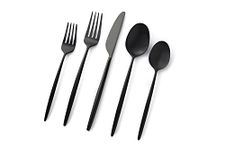 Cambridge 505120CKW12R Gaze Black Satin 20-Piece Flatware Set