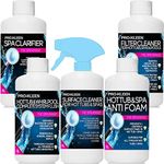 Pro-Kleen Hot Tub Starter Kit - Hot Tub Anti-foam 1L, Hot Tub and Whirlpool Complete System Flush 1L, Hot Tub and Spa Surface Cleaner 1L, Spa Clarifier 1L & Filter Cleaner 1L