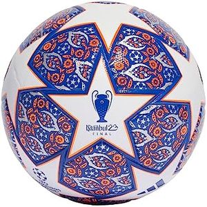 adidas Unisex-Adult UCL League Ball, White/Team Royal Blue/Solar Orange/Silver Metallic, 4