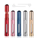 ACWOO Perfume Atomiser Bottles, 5Pcs 12ml Refillable Perfume Atomizer Empty Spray Bottles, Travel Fine Mist Fragrance Bottle with Window, Portable Purse Pocket Handbag Perfume Bottle for Men and Women