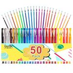 Gel Pens, 50 Pack Gel Pen Set 25 Colored Gel Pen with 25 Refills for Adults Coloring Books Drawing Doodling Crafts Scrapbooking Bullet Journaling