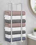 LIVEHITOP Towel Storage, Towel Rack Wall Mounted 75cm Stainless Steel High Capacity Silver Bathroom Towel Holder for Folded or Rolled Large Towels