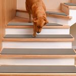 Carpet Stair Treads, Non Slip Stair Carpet Treads, Goylser Stair Runner for Wooden Steps, Basement Stair Rug Mats Pads for Pet and Kids (8"X30", Set of 15)