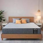 Rhythm Elite Memory Foam Mattress|10 Years Warranty |Orthopedic Mattress|High Resilience (HR) Foam|King Size Bed Mattress|Adjustable Two Fiber Pillow Free |72x72x6
