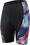 NOOYME Womens Bike Shorts for Cycling with 3D Padded Breathable Women Cycling Shorts (S, Flame with sea)