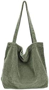 Ulisty Donne Grande capacità Velluto a coste Borsa a tracolla Retro borsetta Moda Sacchetto Borsa giornaliera verde