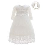 Meiqiduo Baby Girls Lace Christening Dresses Infant/Toddler Princess Wedding Birthday Baptism Gowns