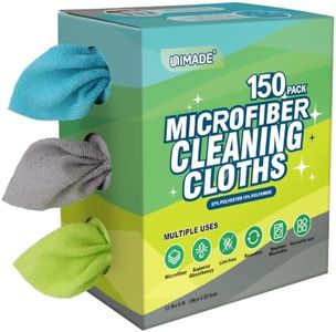 UNIMADE Microfiber Cleaning Cloth, 150 Pack Reusable Paper Towels Microfiber Towels for Cars Lint Free Washable Tissues Shop Rags with Dispenser Box for Home Kitchen Automotive, 11"x 9", Multicolor