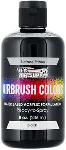 U.S. Art Supply Black Surface Primer Airbrush Paint, 8 oz - Ready-To-Spray, Water-Based Acrylic Polyurethane - Artist Multi-Surface Priming, Plastic, Metal, Canvas, Wood - Craft, Hobby Model Modeling