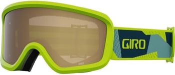 Giro Chico 2.0 Toddler Ski Goggles - Snowboard Goggles for Kids, Boys & Girls 2-4 - Ano Lime Geo Camo Strap w/Amber Rose Lens