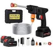 CONJEX Cordless Car Washer High Pressure Gun - Car Washing 48V Rechargeable Electric Pressure Gun Bike, Washing Pump, Portable Car Washer with Adjustable 3 in 1 Nozzle and 5M Pipe