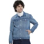 The Indian Garage Co Men's Slim Fit Jacket (0522-FDNMJKT-31_Blue M)