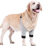 True-E Canine Front Leg Sleeve for Joint Protection with Adjustable Buckles, Wound Protection and Prevents Injuries, Comfortable Support Brace Protector, for Medium/Large Dogs (L)