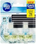 Ambi Pur Premium Clip Aqua Car Air Freshener Refill, 2 Pack