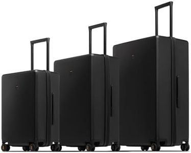 LEVEL8 Luggage Sets 3 Piece, 20 Inch Carry on, 24&28 Checked Hardshell Suitcases Set, Lightweight Luminous Textured Large Luggages with Spinner Wheels Tsa Lock, 3-Piece Set (20/24/28), Black