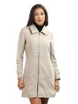 HONNETE Winter Casual Regular Coat with Zipper Closer for Women's (Beige)