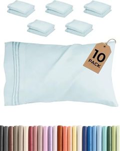 King Pillow Cases Set of 10 - Ultra Soft Hotel Quality Pillowcase Covers - Comfy & Wrinkle Free - Shrink, Stain and Fade Resistant - Soft, Machine Washable Pillow Protectors - 10 Piece Set - Sky Blue