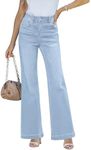 LookbookStore Wide Leg Pants Women Jeans Blue Jean high Rise Flare Jeans for Women Wide Leg Pants Women Western Outfit for Women Blue Size X-Large Size 16 18