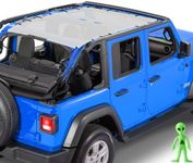 Alien Sunshade Jeep Wrangler JLU White (2018-2023), Full Length Mesh Sun Shade for Jeep JL Unlimited, Blocks UV, Jeep Gifts, Wind, Noise, Bikini JLkini Top Cover for Sport, Sport S, Sahara, Rubicon