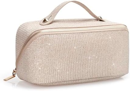 Glitter Cosmetic Bag Large Capacity Travel Makeup Bag gifts for Women Make up Organizer, GOLD, Glitter and Shimmering
