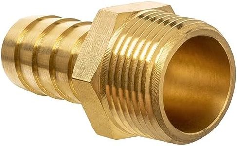 JUWO 5/8" Barb x 3/4" NPT Male Pipe, Brass Hose Barb Fitting for Air, Gas, Fuel, Oil (1-Pack)
